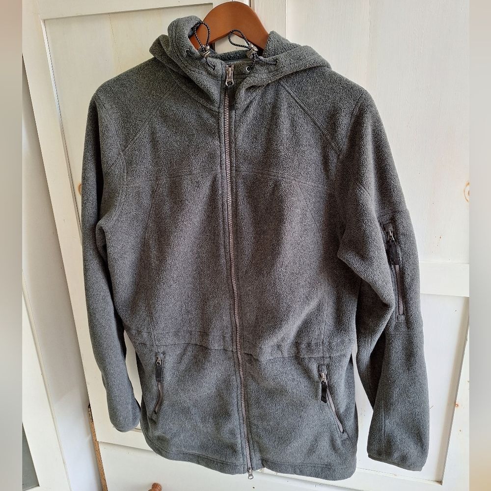 Lands End L Gray Fleece Jacket - Picture 3 of 6